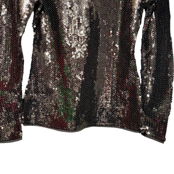 Intimately Free People Black Sequin Mockneck Long Sleeve Blouse size Medium - Picture 8 of 12